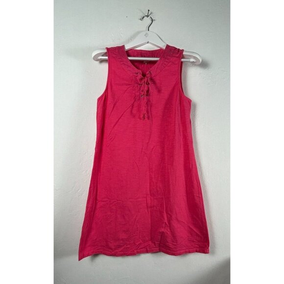 Tommy Bahama Dresses & Skirts - Tommy Bahama Womens Mini Shift Dress Medium Pink Sleeveless Round Neck Lace Up